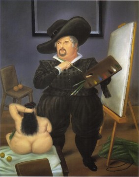Fernando Botero Werke - Selbstporträt als Velasquez Fernando Botero